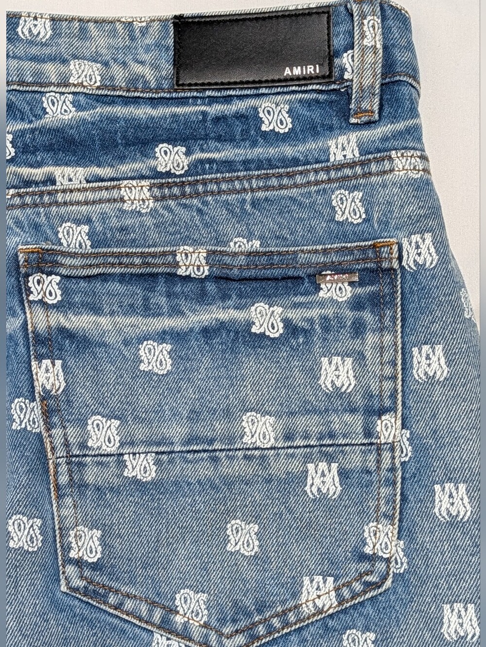 AMIRI Monogram Wide Leg Designer Jeans Size 38 NWT Made in USA - Picture 11 of 16